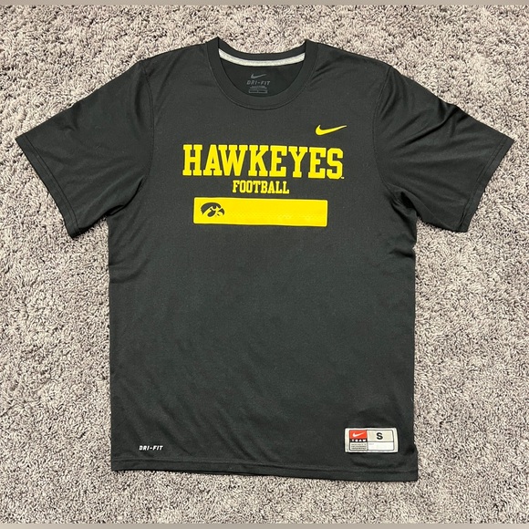 Nike Team University Of Iowa Hawkeyes Football Tee Tshirt Dri-Fit Mens Small - Picture 1 of 8